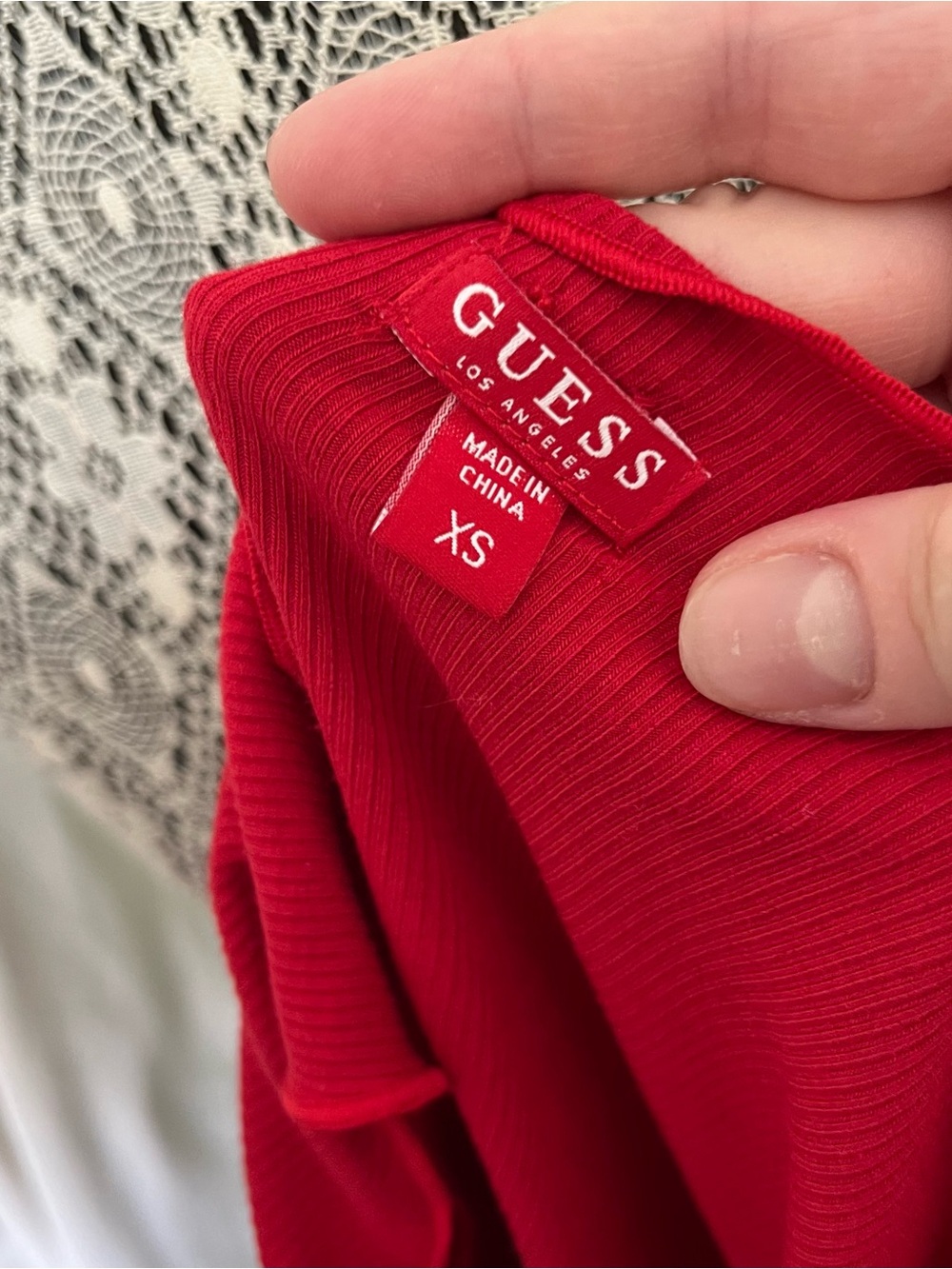 GUESS Lettuce Trim Button-Front Ribbed Tank Top - Picture 7 of 9